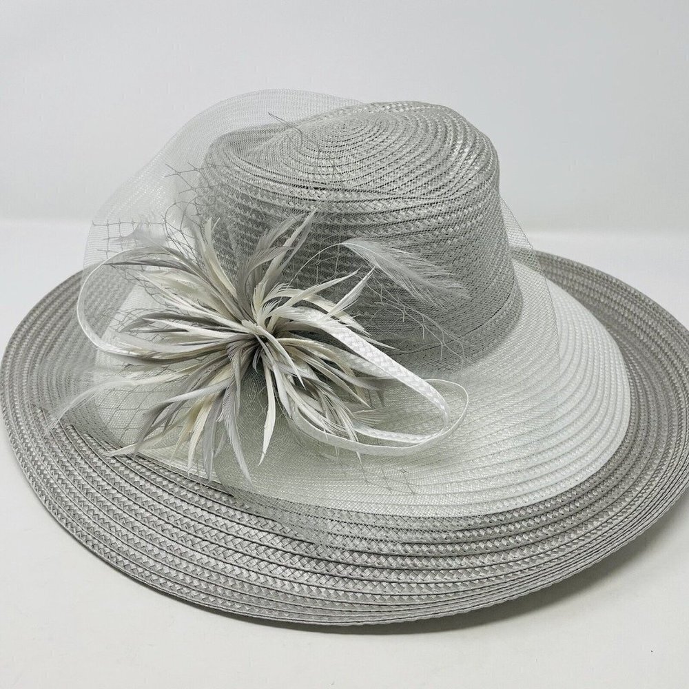 Bellissima Millinery Collection Womens OS‎ Two-Tone Wide-Brim Derby Hat $98 150